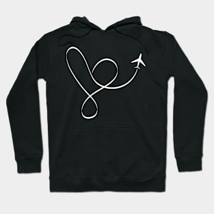 Travel Plane Love Heart Hoodie